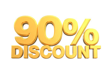 3d sales discount Number 90 percentage price tag for discount sale promotion concept by 3d render
