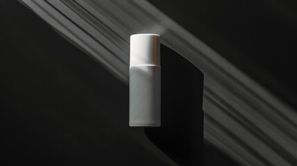Isolated, top-down shot of a roll-on deodorant bottle, highlighting its design for promotional use, under focused studio lights