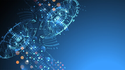 Halftone theme vector. Technology abstract background.