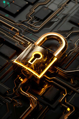 Naklejka premium Padlock illustration representing cyber security.