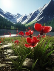 Obraz premium flowers in the mountains