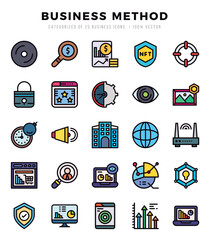 Business Method web icons in Lineal Color style.