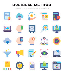 Business Method icons set. Vector illustration.