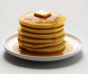 Appetizing sweet pancakes are beautiful. Oil. Generative AI,