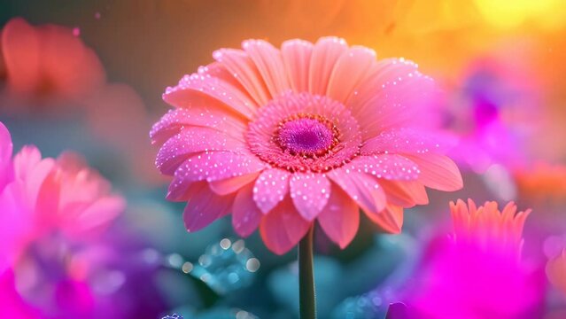 Gerbera In Nature Cinematic Footage 4K