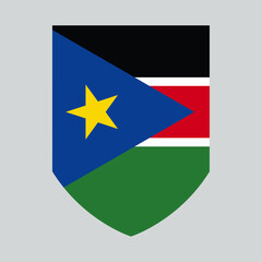 South Sudan Flag in Shield Shape