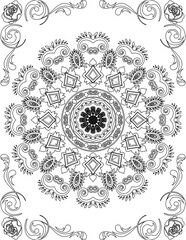Printable Mandala Coloring Page for Adults. Educational Resources for School for Kids. Adults Coloring Book. Mandala Coloring Activity Worksheet.