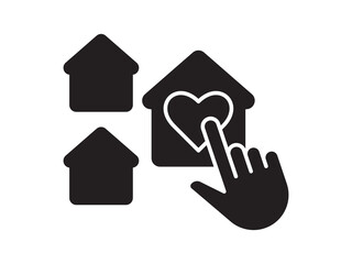 Icon a house representation, isolated against a clean background. This simple vector symbol evokes a sense of warmth and security, embodying the concept of home.