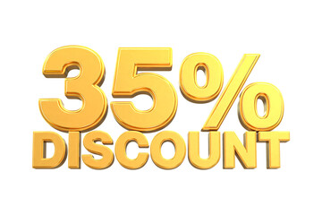 3d sales discount Number 35 percentage price tag for discount sale promotion concept by 3d render
