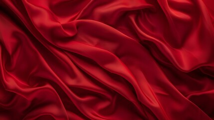 Obraz premium Red crumpled silk fabric, wrinkled silk cloth