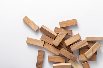 wooden block game on white background	
