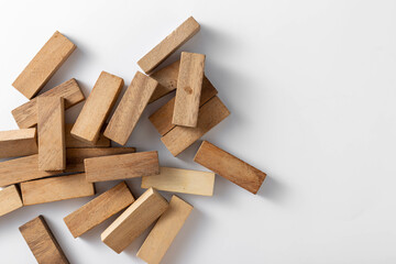 wooden block game on white background	
