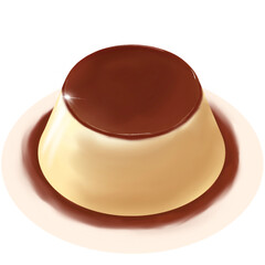 Purin Japanese Caramel Pudding Illustration