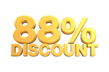 3d sales discount Number 88 percentage price tag for discount sale promotion concept by 3d render
