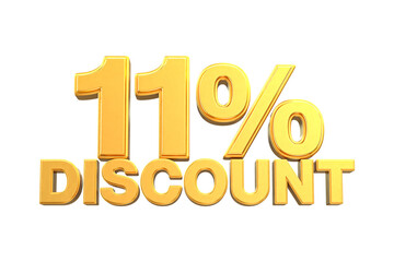 3d sales discount Number 11 percentage price tag for discount sale promotion concept by 3d render
