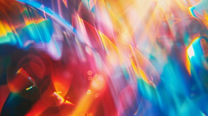 abstract rainbow colorful trendy holographic background, flare film lens texture, blurred light refraction texture flare overlay effect