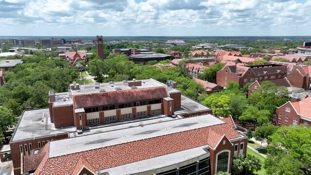 University of Florida Aerial push in to campus