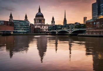 Obraz premium A view of St Pauls Cathedral in London