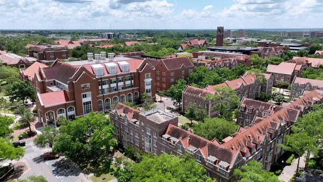 Aerial over University of Florida Campus in Gainesville Florida