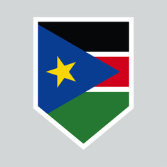 South Sudan Flag in Shield Shape