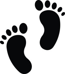 Baby footprint. kid feet icon. Children steps symbol. Little boy and girl feet. Human foot print walk vector