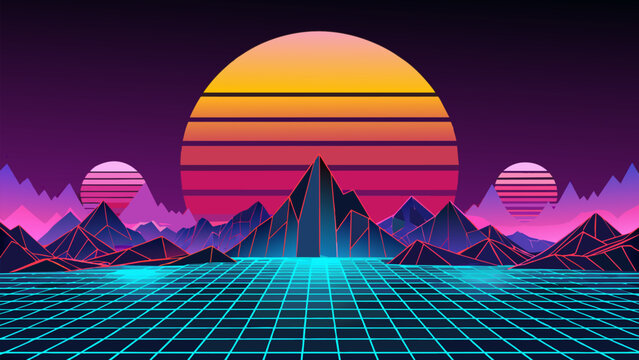 80s Retri Sci-Fi Background