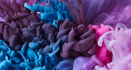 Dynamic Swirls of Vivid Acrylic Liquid Paint Textures: Bold Hues and Emotional Abstract an artwork created with generative AI tools