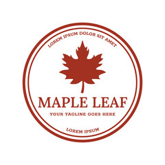 Maple leaf vector logo. Forest and wood symbol sign. Nature tree logo.
