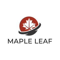 Maple leaf vector logo. Forest and wood symbol sign. Nature tree logo.