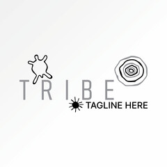 Logo design graphic concept creative vector premium stock abstract word text Tribe with old drawing primitive wild. Related monogram typography brand