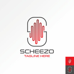 Logo design graphic concept creative vector premium stock abstract unique letter initial S line font music sound beat Relate monogram typography brand