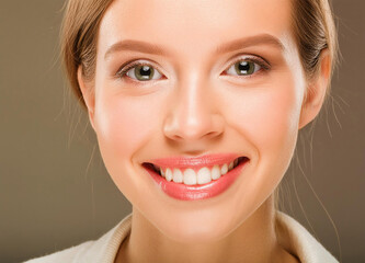 Obraz premium Close up of young pretty woman teeth