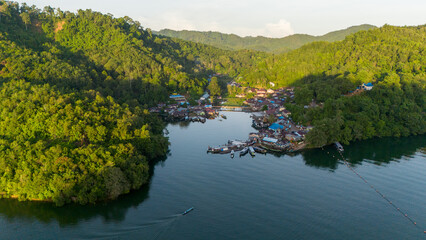aerial view of Matang Kaladan Hill in Aranio village, Banjarbaru, South Kalimantan
