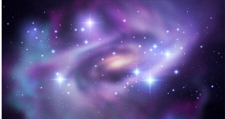 Space vector background with realistic nebula and shining stars