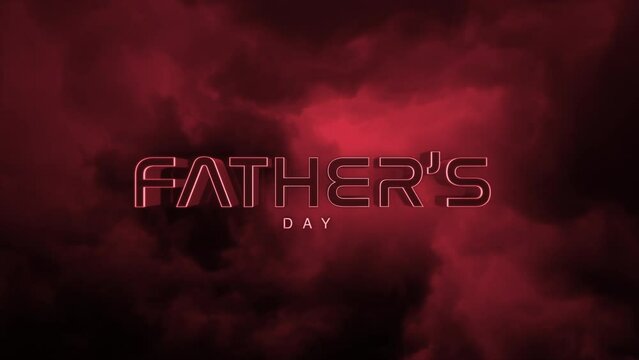 Bold red and black text saying Father's Day against a black background, reminding us to celebrate and honor fathers and father figures. Perfect for promotions