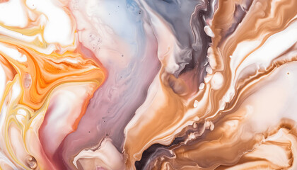 Dynamic Swirls of Vivid Acrylic Liquid Paint Textures: Bold Hues and Emotional Abstract an artwork created with generative AI tools