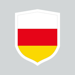 South Ossetia Flag in Shield Shape Frame