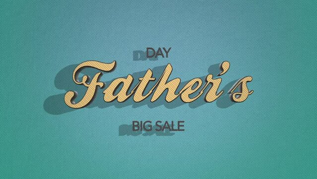 A vibrant logo for a Father's Day sale! The text Father's Big Sale is showcased in a stylized font with a shadow effect against a blue background