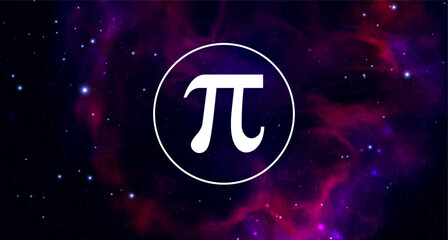 Pi day. Science Space Illustration. Infinitely concept