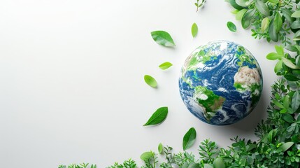 Earth day concept on white background, World environment day