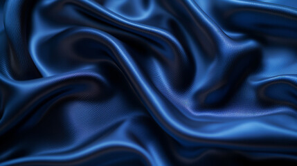 Fototapeta premium Close-up of rippled beige silk fabric with soft folds.
