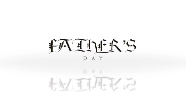 A simple yet elegant logo for Father's Day showcasing the words Father's Day in a stylish font with a reflective effect on a clean white background