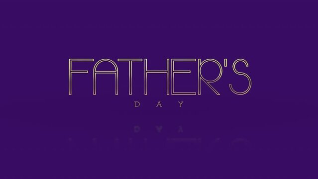 A modern, elegant logo for Father's Day featuring sleek metallic text on a dark purple gradient background, exuding sophistication