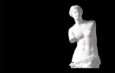 Halftone ancient sculpture. Duotone Venus statue
