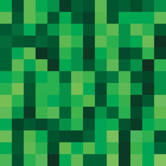 Green pixel square foliage pattern