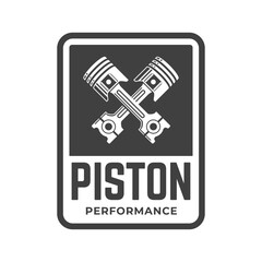 Automotive piston workshop logo design modern badge style custom car service engine tune up logo.
