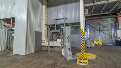 Electrical mill machinery and elevator for the production of seeds timelapse hyperlapse. Grain equipment.