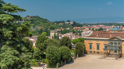 Florence landscape from above timelapse, panorama on historical view from Boboli Gardens Giardino...