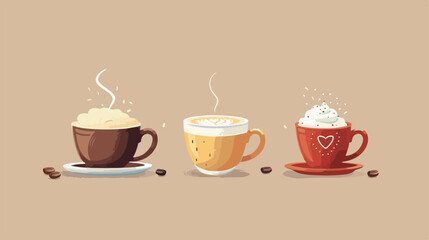 coffee day illustration with coffee Vector style vector