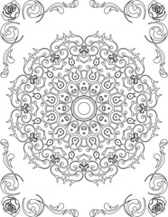 Printable Mandala Coloring Page for Adults. Educational Resources for School for Kids. Adults Coloring Book. Mandala Coloring Activity Worksheet.